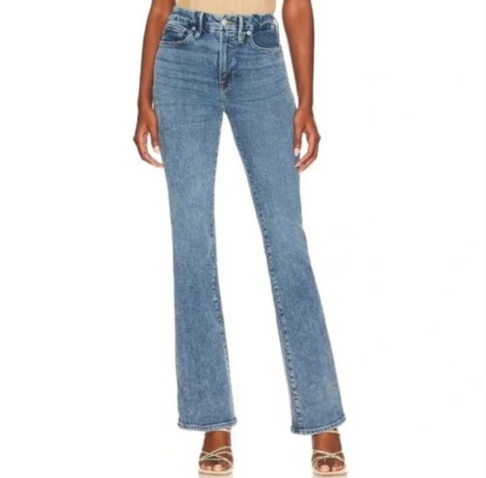 Good American Good Classic Bootcut Jeans in Indigo254 15